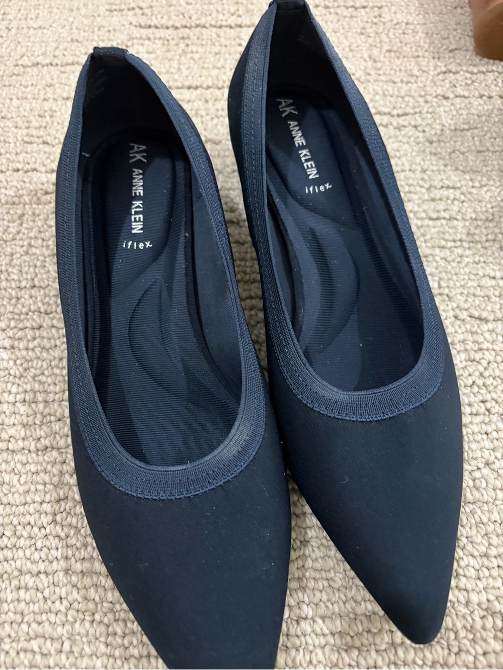 Anne Klein Black Pointed Toe Flats